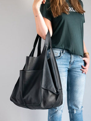 Brown Leather Womens Tote Bags School Handbags