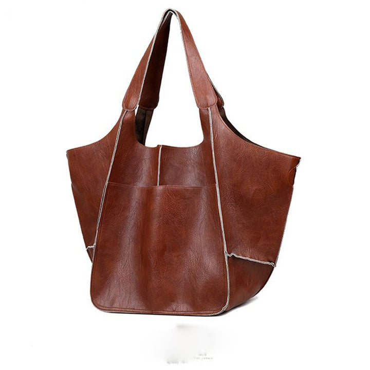 Brown Leather Womens Tote Bags School Handbags