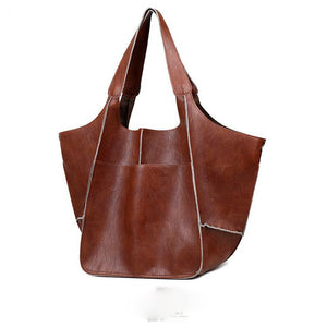 Brown Leather Womens Tote Bags School Handbags