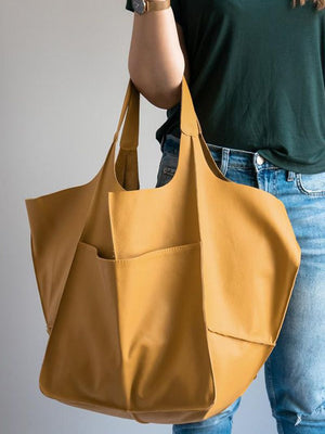 Brown Leather Womens Tote Bags School Handbags