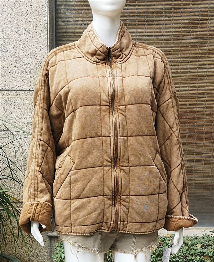 Comfy Lightweight Diamon Quilted Knit Cotton Padded Aviator Jacket