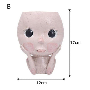 Head Face Planters Painted Plants Flower Pots Succulents Resin Planter Face Pot With Hole