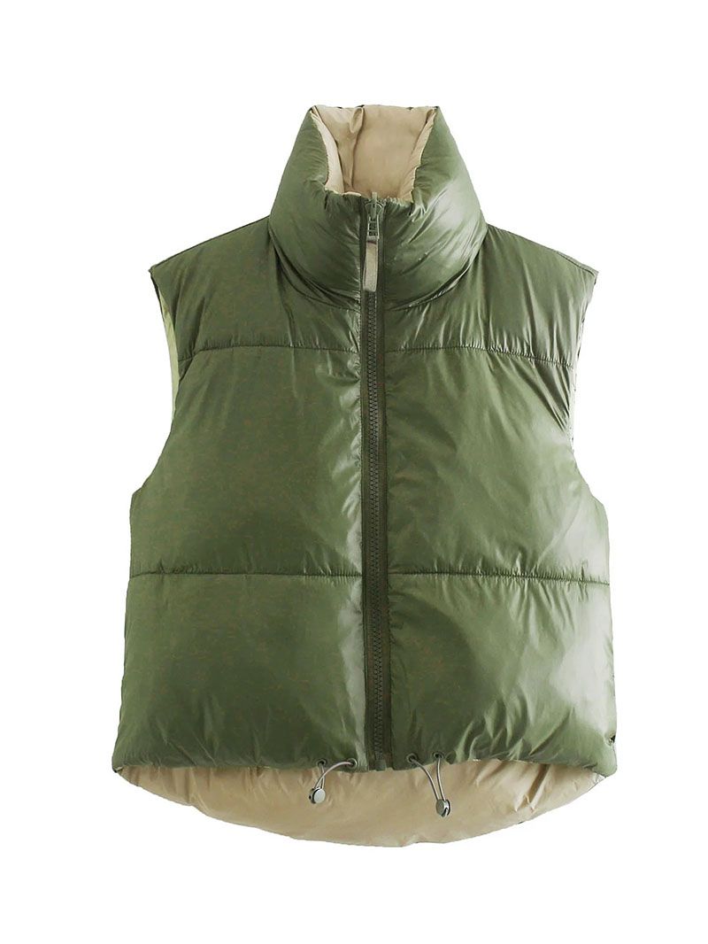 Funnel Neck Puffer Crop Padded Gilet Sleeveless Bodywarmer Vest