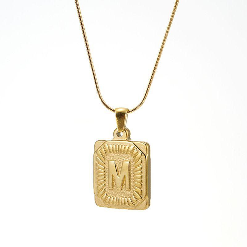 Chunky Hip Hop Letters Signature Alphabet Initial Card Necklace