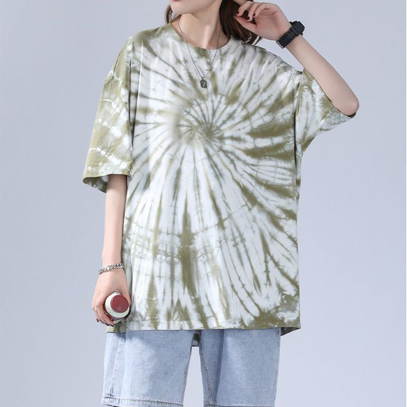 Trendy Casual Gradient Tie Dye Tee Shirts