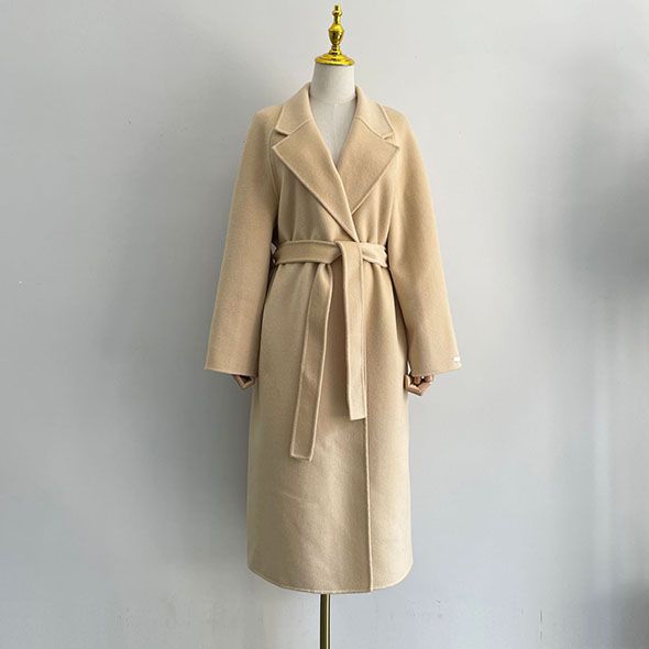Free Shipping Camel Cashmere long Wool Trench Coat Womens
