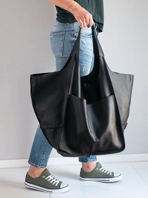 Brown Leather Womens Tote Bags School Handbags