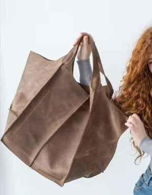 Brown Leather Womens Tote Bags School Handbags