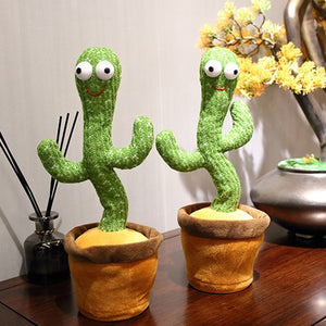 Funny Electric Speaking Cactus Dancing Toys Record Repeat Soft Talking Cactus Baby Kids Singing Toys
