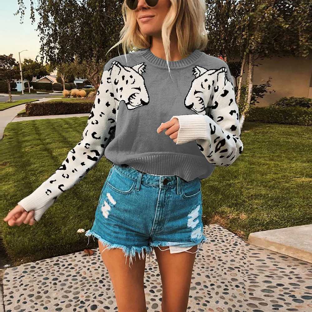 Leopard discount knitted sweater