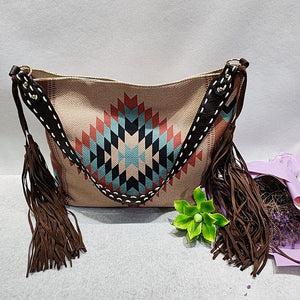 Bohemian Wave Colors Beach Wayuu Tote Mochila Canvas Bags