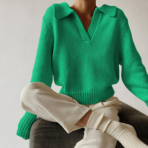Versatile Comfy Blend Milano Polo Style Knit Pullover Sweater
