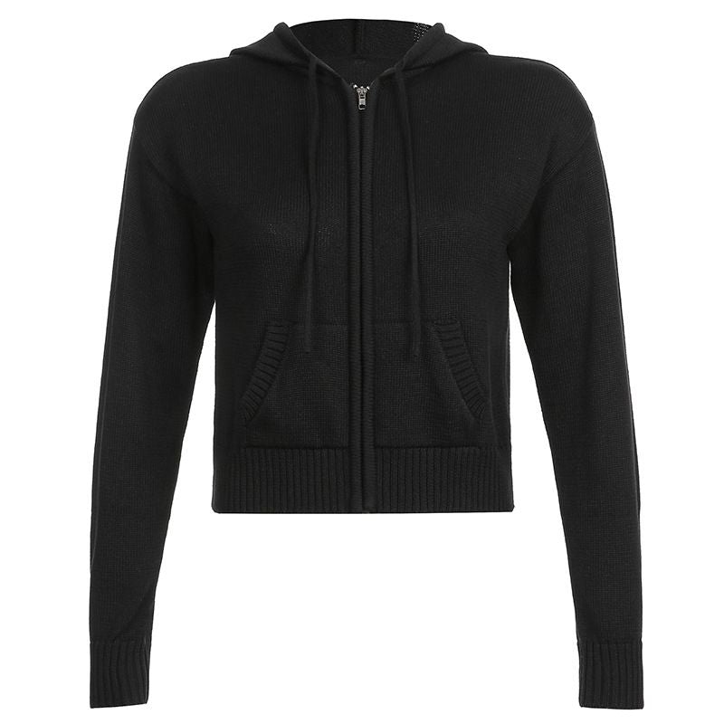Oversized Fit Ribbed Braids Cable Knit Zip Up Hoodie Sweater Cardigans