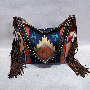 Bohemian Wave Colors Beach Wayuu Tote Mochila Canvas Bags