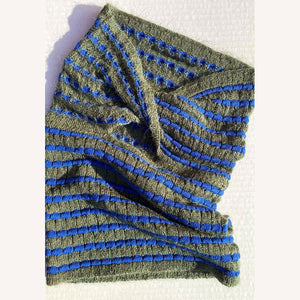 Rainbow Stripes Crinkle Smocked Cut Out Twisted Strapless Top Longline Bandeau