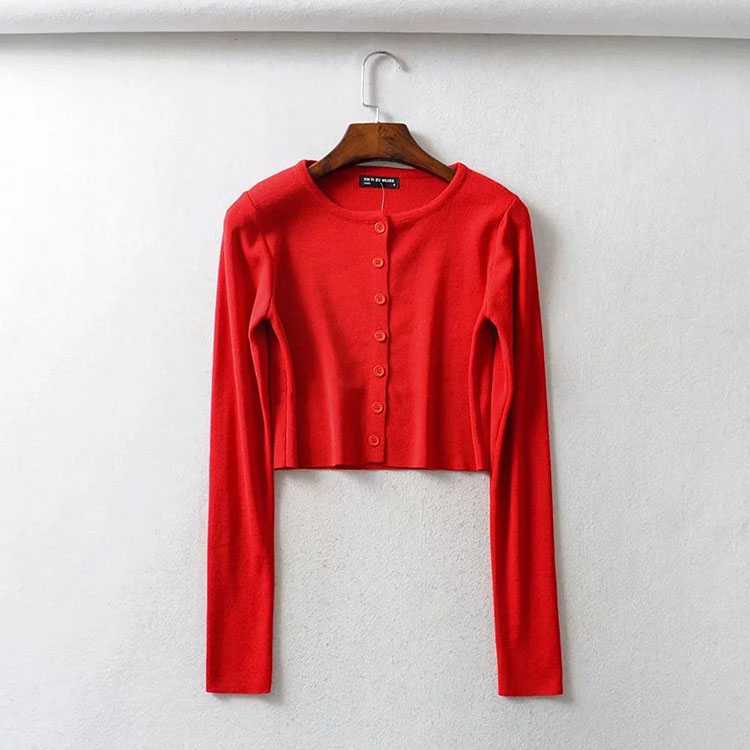 Long Sleeve Button Up Crop Top Tee Shirt For Young