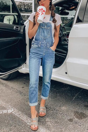 Wardrobe Basics Ripped Denim Romper Shorts Jean overalls