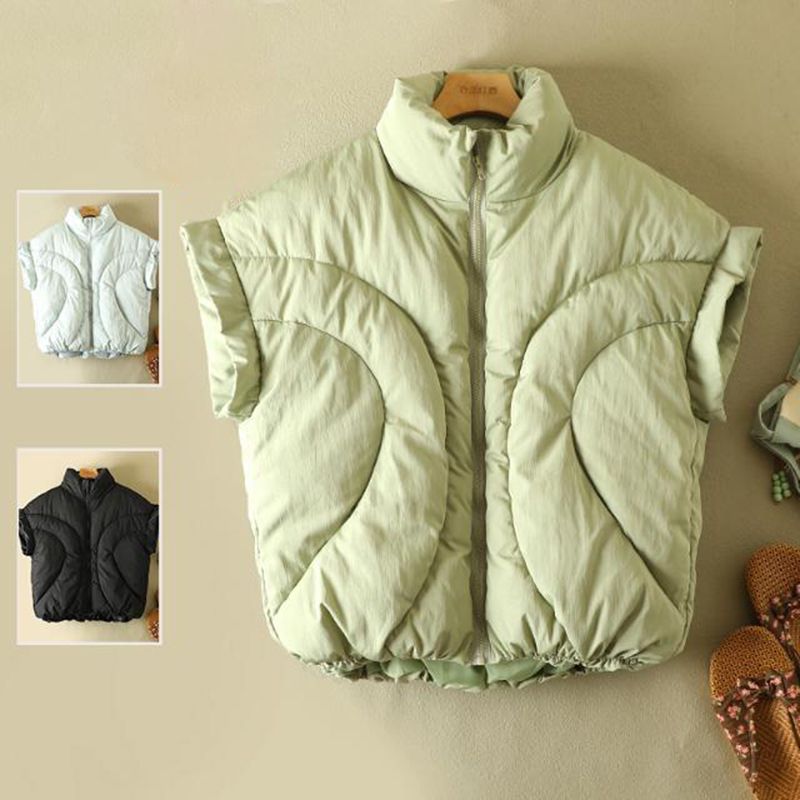 Oversized Puffy Sleeveless Puffer Jacket Winter Vest Outerwear Gilets