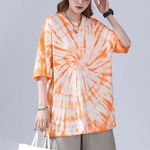 Trendy Casual Gradient Tie Dye Tee Shirts