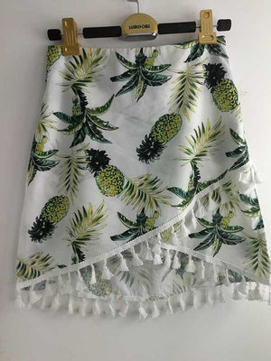 Hipster Tassels High Waist A Line Wraps Mini Skirt