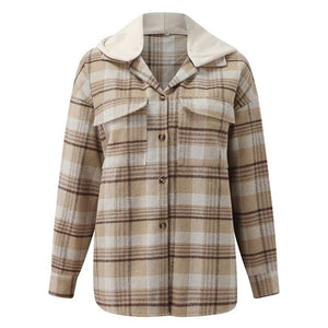 Oversizd Fit Button Up Hoodies Casual Multi Colored Hooded Flannel Shirt