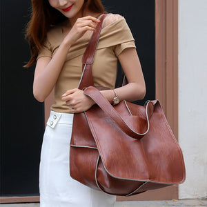 Brown Leather Womens Tote Bags School Handbags