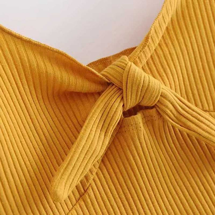 Elastic Fit Push Up Ribbed Tie Front Crop Top Shirt