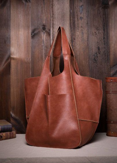 Brown Leather Womens Tote Bags School Handbags