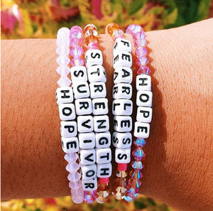 Personalized Saying Alphabet Bead Word Kandi Bracelets, Hope Set(4)