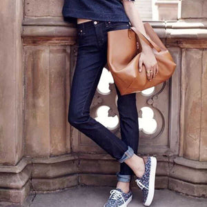 Brown Leather Womens Tote Bags School Handbags