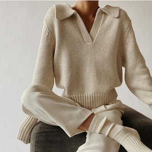 Versatile Comfy Blend Milano Polo Style Knit Pullover Sweater
