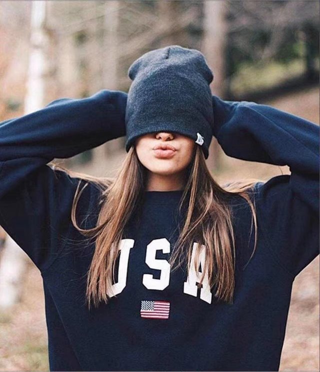 USA College Crewnecks American Flag Sweatshirt Womens sunifty