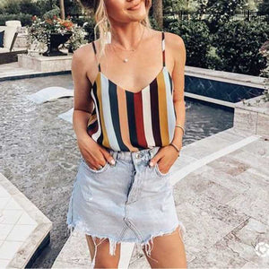 Vintage Washed Distressed Notched Light Denim Mini Skirt