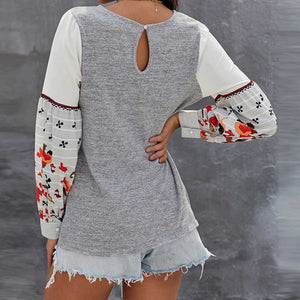 Boho Chic Oversized Patchwork Knitted Sweater With Chiffon Sleeves