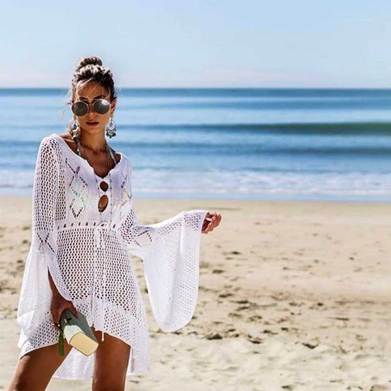 white crochet beach cover up dress Boho White Dress, Crochet Dress, Summer Clothes for Woman, Beach Dresses