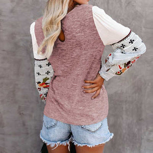 Boho Chic Oversized Patchwork Knitted Sweater With Chiffon Sleeves