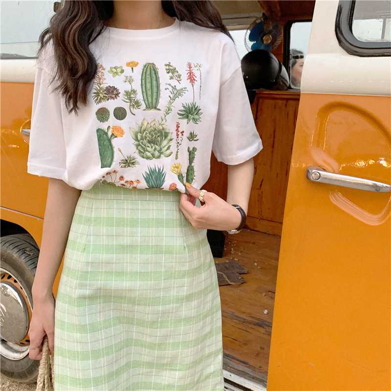 Floral Tropical Cactus Prints Flower Chart Tee Shirts