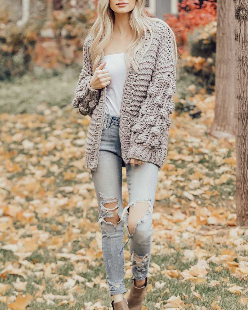 Oversized Chunky Thick Cable Knit Cardigan Sweater