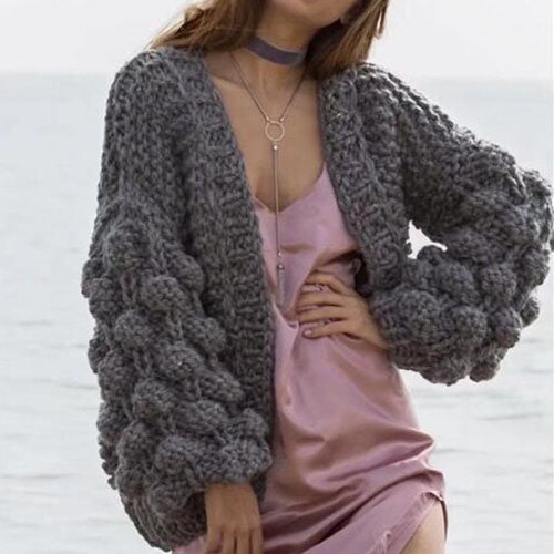 Oversized Chunky Thick Cable Knit Cardigan Sweater