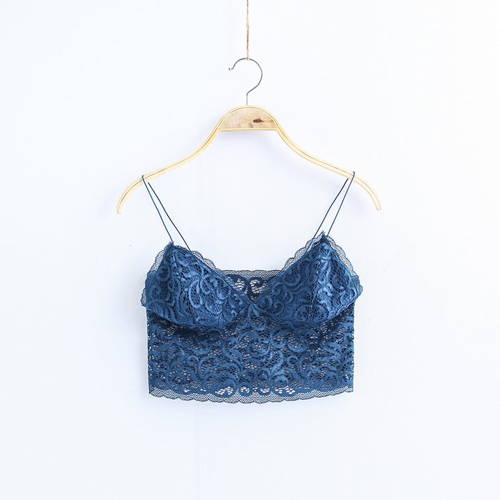 V Neck lace trim cami crop top camisoles tanks tops