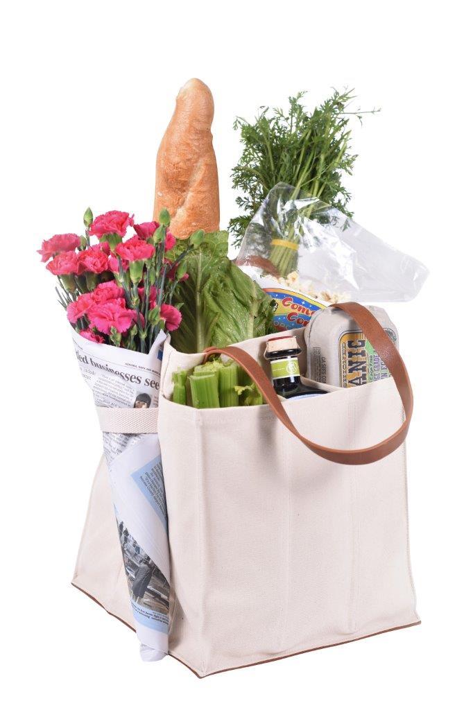 Utility Shopping Canvas Market Tote Bag With Multi compartments