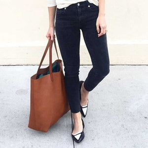 Brown Leather Womens Tote Bags School Handbags