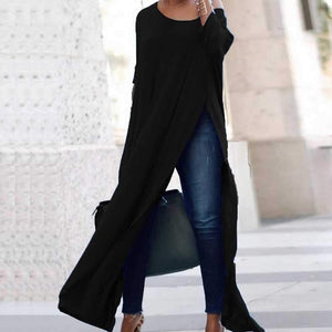 Off Shoulder High Split Batwing Long Dress