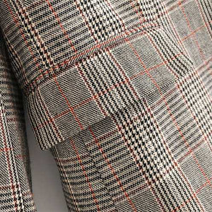 Designer One Button Tartan Plaid Womens Checked Blazer Jacket