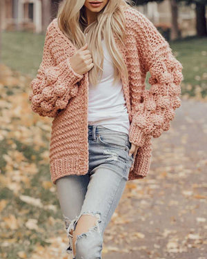 Thick pink cardigan sale