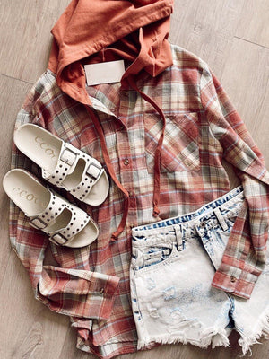 Hoodie with deals flannel outfit