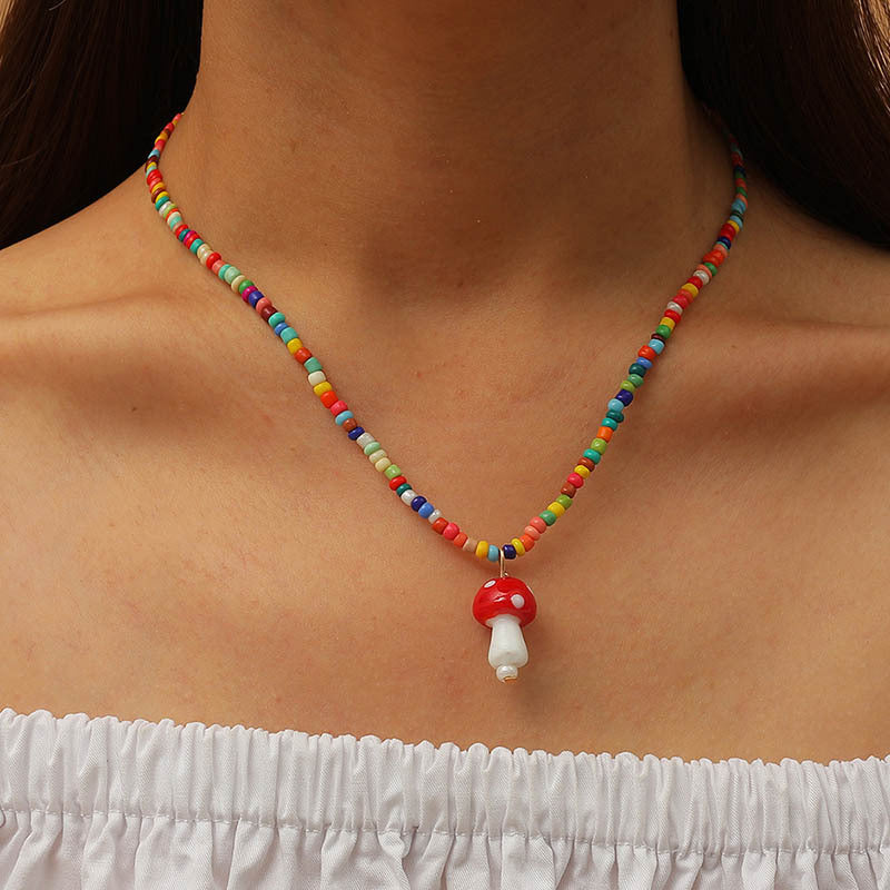 Bohemian Gypsy Chic Rainbow Beaded Choker Necklaces