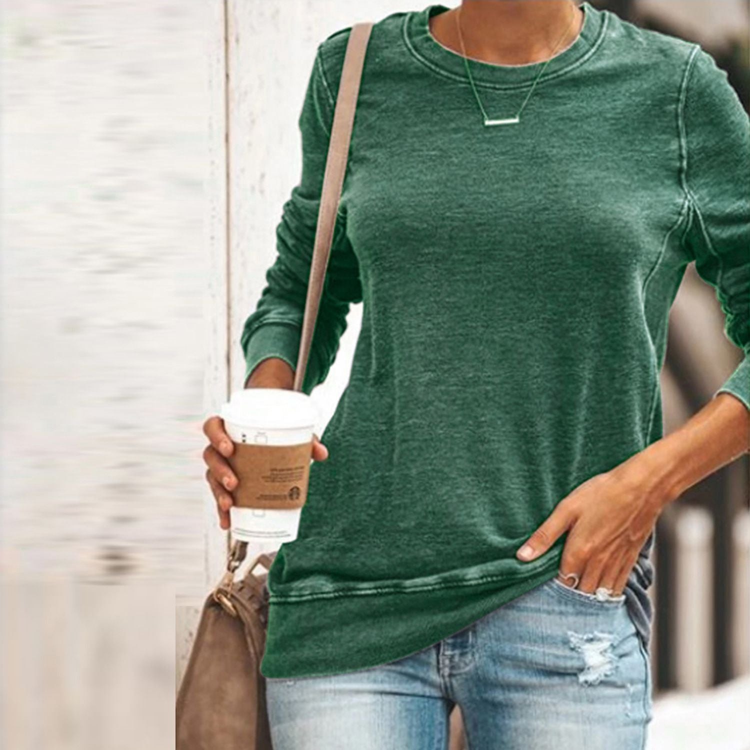 Sporty Women's Casual Crew Neck Sweatshirts