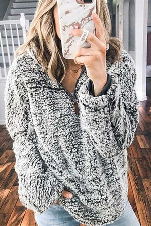 Faux fur sherpa pullover sale