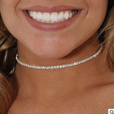 Silver Diamond Pendant Necklace Layered Long Necklace Pearl Choker
